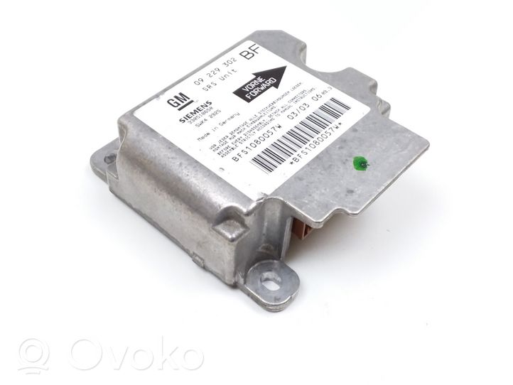 Opel Astra G Airbag control unit/module 09229302BF