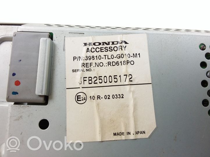 Honda Accord Monitor / wyświetlacz / ekran 39810TL0G010M1