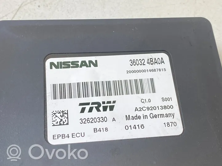 Nissan Qashqai Modulo di controllo del freno a mano 360324BA0A