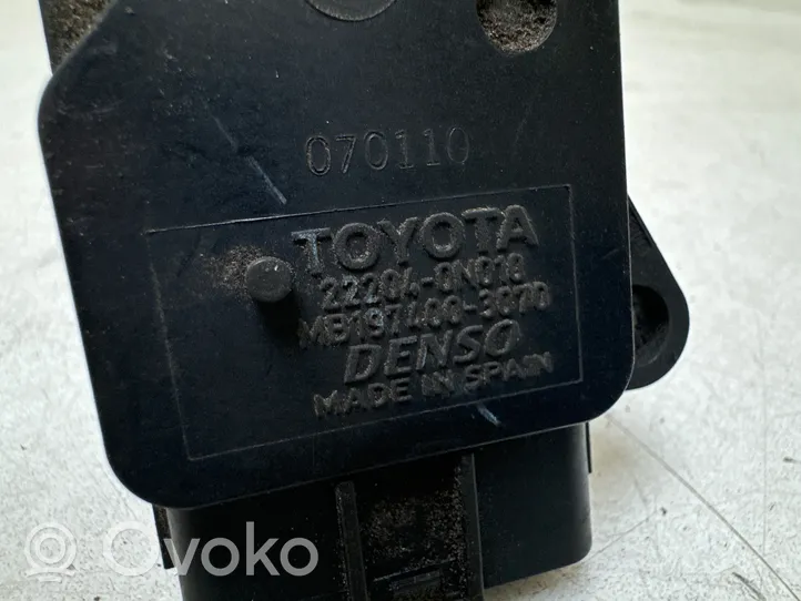 Toyota Corolla Verso AR10 Przepływomierz masowy powietrza MAF 222040N010