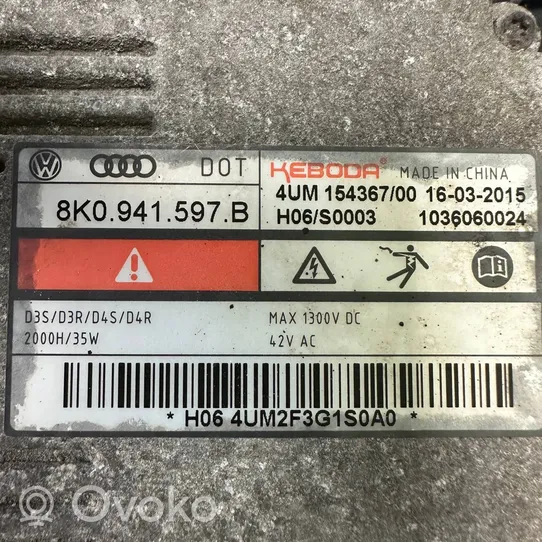 Audi A3 S3 A3 Sportback 8P Žibinto blokelis/ (xenon blokelis) 8K0941597B