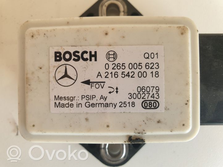 Mercedes-Benz B W245 ESP (elektroniskās stabilitātes programmas) sensors (paātrinājuma sensors) A2165420018