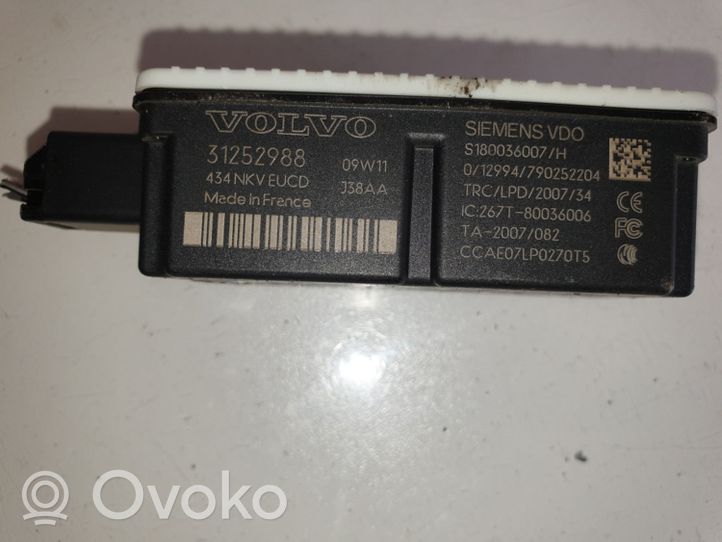 Volvo S80 Door central lock control unit/module 31252988