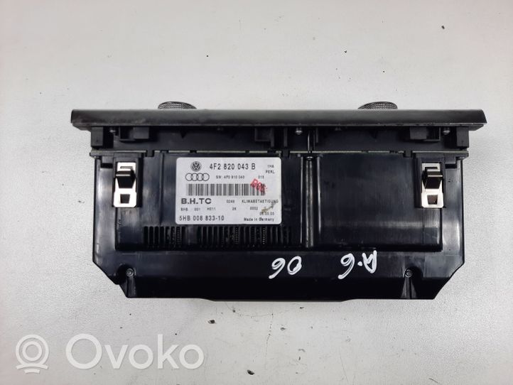 Audi A6 S6 C6 4F Oro kondicionieriaus/ klimato/ pečiuko valdymo blokas (salone) 4F2820043B