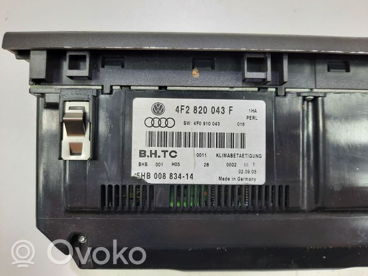 Audi A6 S6 C6 4F Climate control unit 4F2820043F