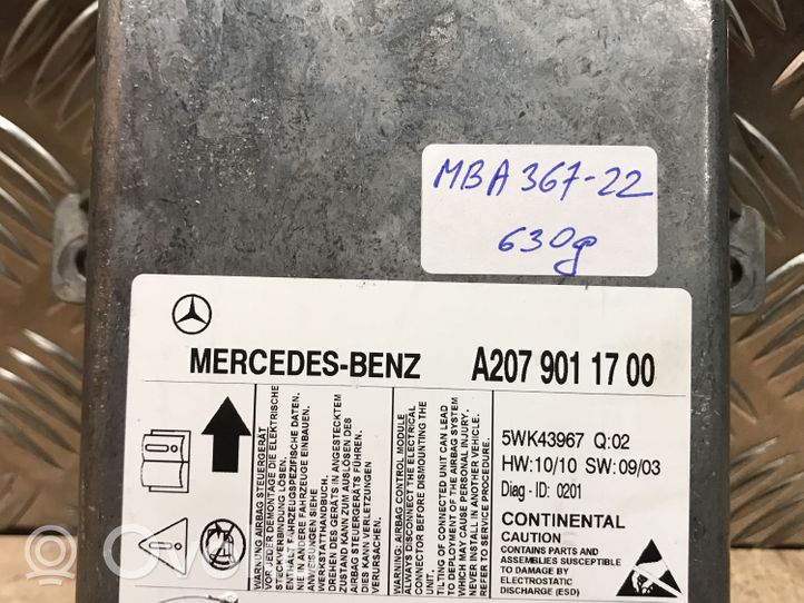 Mercedes-Benz E A207 Oro pagalvių valdymo blokas A2079011700