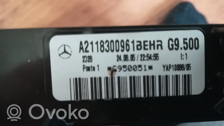 Mercedes-Benz E W211 Scambiatore elettrico riscaldamento abitacolo A2118300961