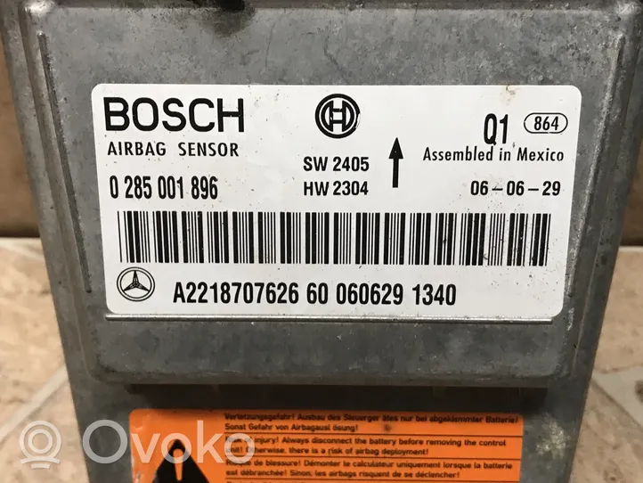 Mercedes-Benz S W221 Centralina/modulo airbag A2218707626
