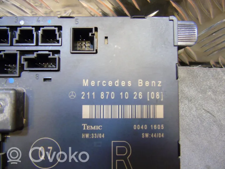 Mercedes-Benz E W211 Oven ohjainlaite/moduuli 2118701026