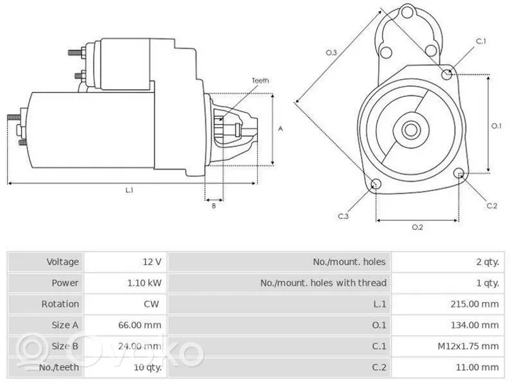 Audi A5 8T 8F Starteris 0001107450