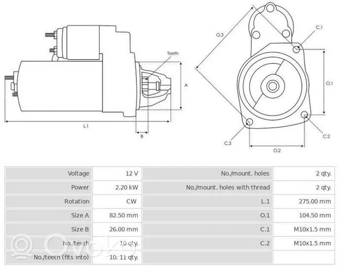 Daewoo Korando Starteris 0001218006