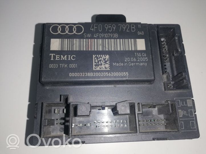 Audi A6 S6 C6 4F Unité de commande module de porte 4F0959792B