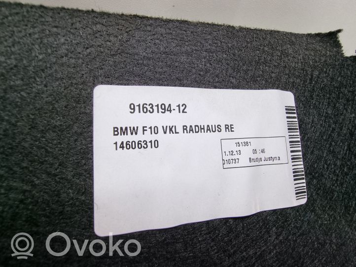 BMW 5 F10 F11 Panneau, garniture de coffre latérale 9163194