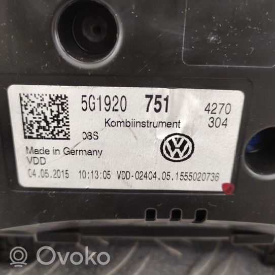 Volkswagen PASSAT B8 Tachimetro (quadro strumenti) 5G1920751