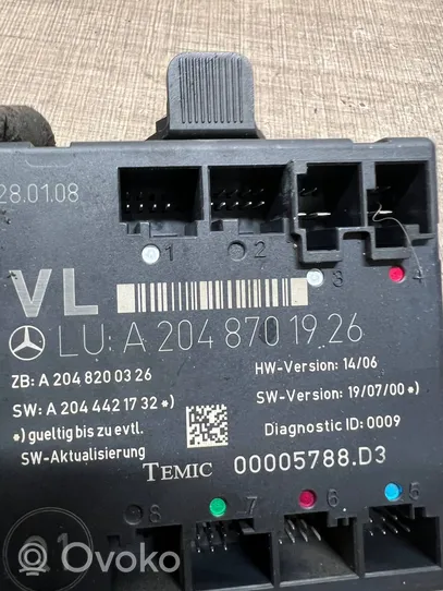 Mercedes-Benz C W204 Durų elektronikos valdymo blokas A2048200326