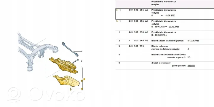 Audi Q8 Cremagliera dello sterzo 4M0501055AC