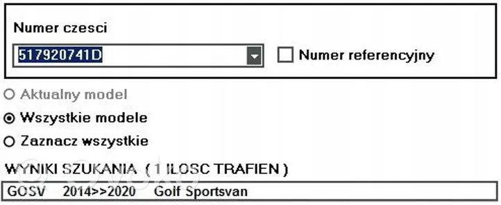 Volkswagen Golf Sportsvan Tachimetro (quadro strumenti) 517920741D