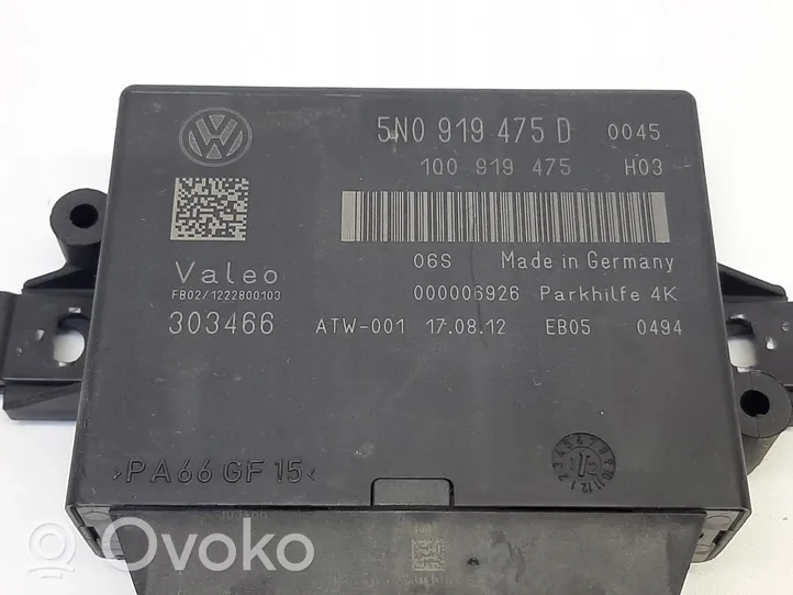 Volkswagen Tiguan Parkavimo (PDC) daviklių valdymo blokas 5N0919475D