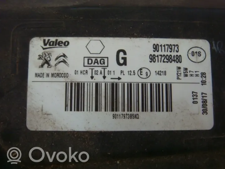 Citroen C-Elysée Phare frontale 9817298480