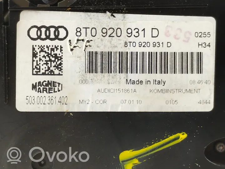 Audi A5 Nopeusmittari (mittaristo) 8T0920931D