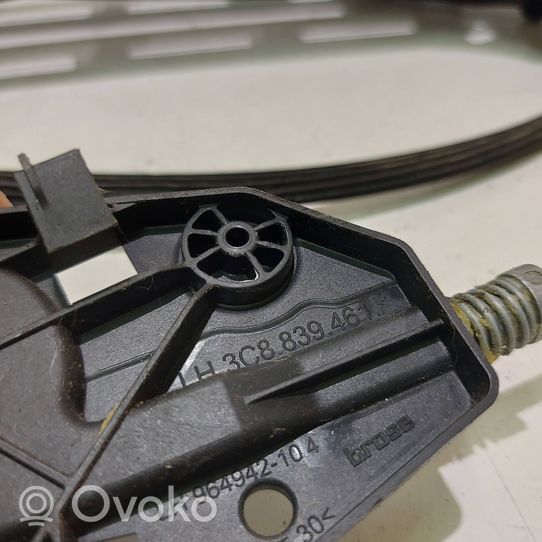 Volkswagen PASSAT CC Mechanizm podnoszenia szyby tylnej bez silnika 3C8839461K