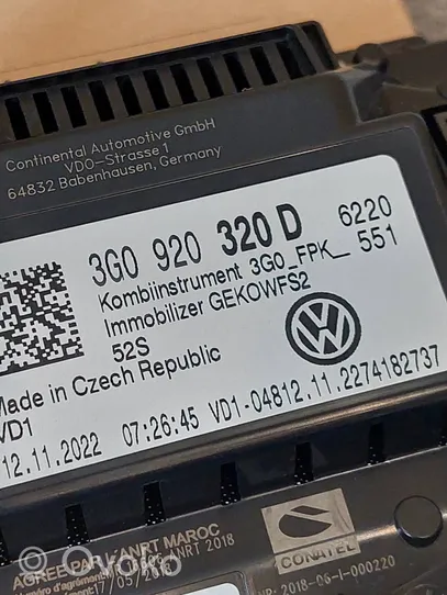 Volkswagen PASSAT B8 Speedometer (instrument cluster) 3G0920320D