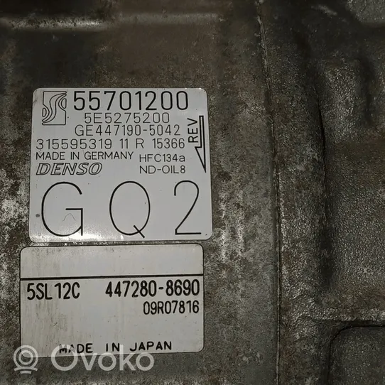Opel Insignia A Kompresor / Sprężarka klimatyzacji A/C 93190812