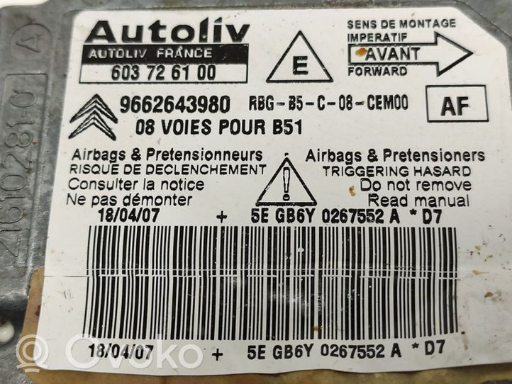 Citroen C4 I Module de contrôle airbag 603726100