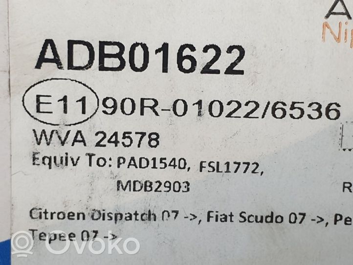 Citroen Jumpy Plaquettes de frein arrière ADB01622