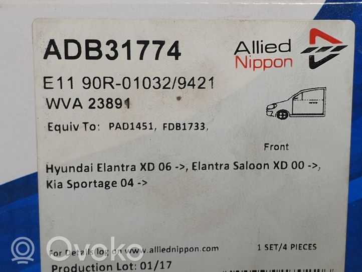 Hyundai Sonata Stabdžių kaladėlės (galinės) ADB31774