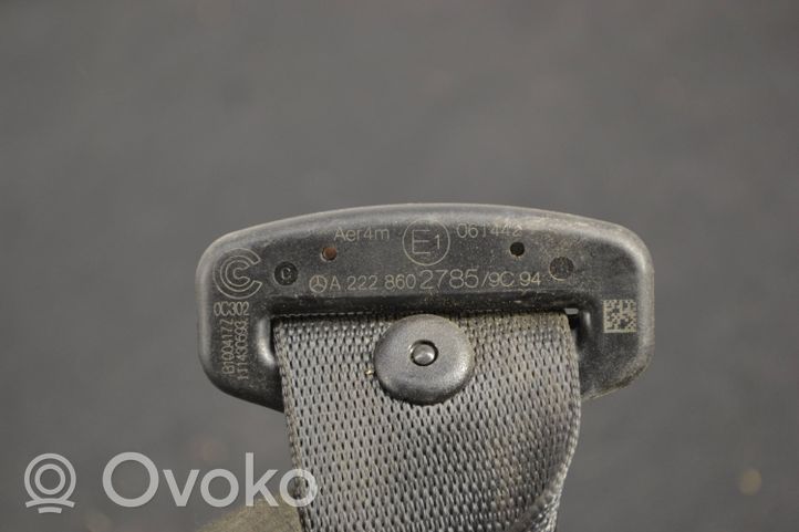 Mercedes-Benz S W222 Pas bezpieczeństwa fotela tylnego środkowego a2228602785