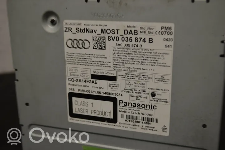 Audi A3 S3 8V Unità di navigazione lettore CD/DVD 8v0035874b