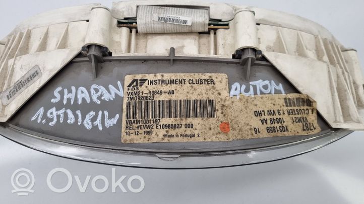 Volkswagen Sharan Tachimetro (quadro strumenti) 7M0920823