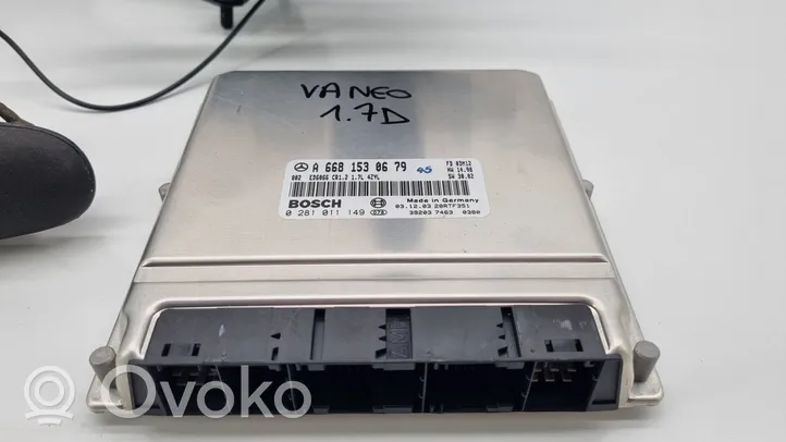 Mercedes-Benz Vaneo W414 Aizdedzes ECU komplekts A6681530679