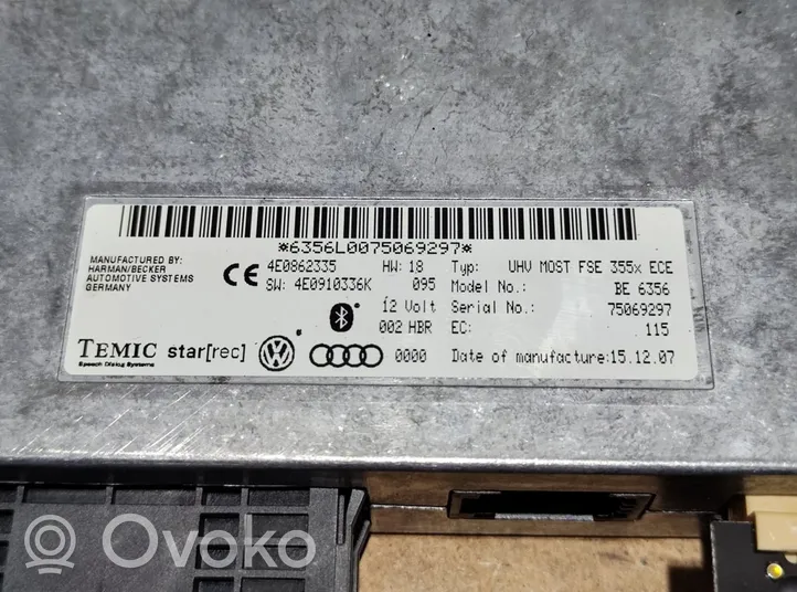 Audi Q7 4L Unité de commande, module téléphone 4E0862335