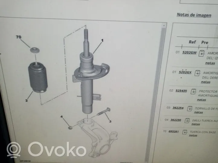 Citroen C3 Pluriel Ammortizzatore anteriore con molla elicoidale 9672655480