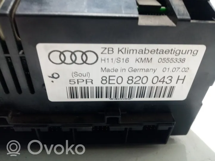 Audi A4 Allroad Ilmastoinnin ohjainlaite/moduuli 8E0820043H