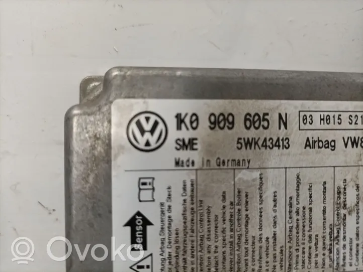 Volkswagen Golf SportWagen Turvatyynyn ohjainlaite/moduuli 1K0909605N