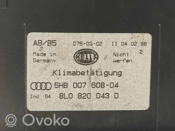 Audi A4 S4 B5 8D Centralina/modulo climatizzatore 5HB00760804