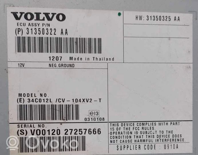 Volvo XC60 Wzmacniacz audio 31350325