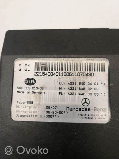 Mercedes-Benz S W221 Module de contrôle de batterie A2215400401