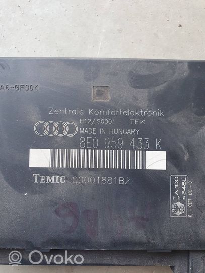 Audi A4 S4 B6 8E 8H Moduł / Sterownik komfortu 8E0959433K