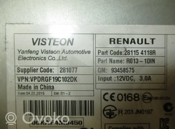 Renault Trafic III (X82) Radija/ CD/DVD grotuvas/ navigacija 281154118R