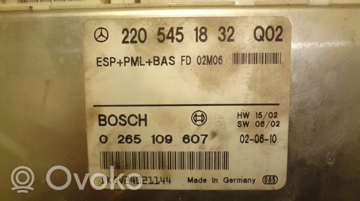 Mercedes-Benz S W220 Capteur ESP 0265109607