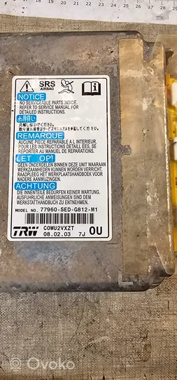 Honda Accord Unidad de control/módulo del Airbag 77960SEDG812M1