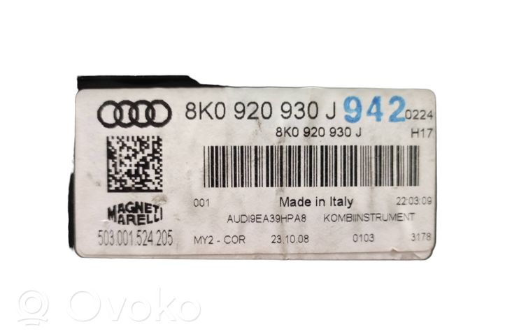 Audi A4 S4 B8 8K Tachimetro (quadro strumenti) 8K0920930J