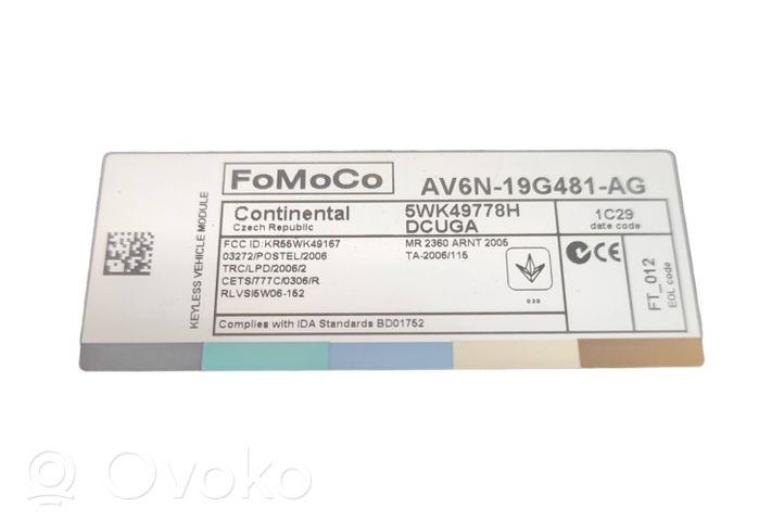 Ford Focus Module confort AV6N19G481AG