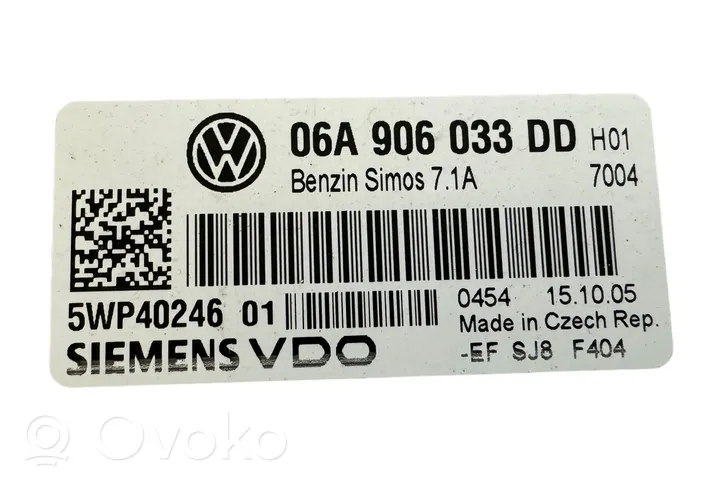 Volkswagen Golf Plus Sterownik / Moduł ECU 06A906033DD