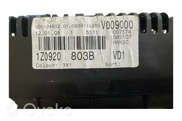 Skoda Octavia Mk2 (1Z) Tachimetro (quadro strumenti) V009000