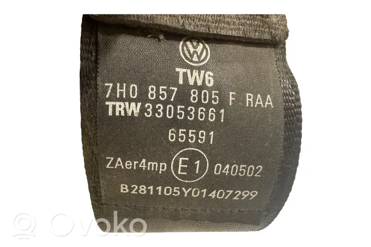 Volkswagen Transporter - Caravelle T5 Pas bezpieczeństwa fotela przedniego 7H0857805F